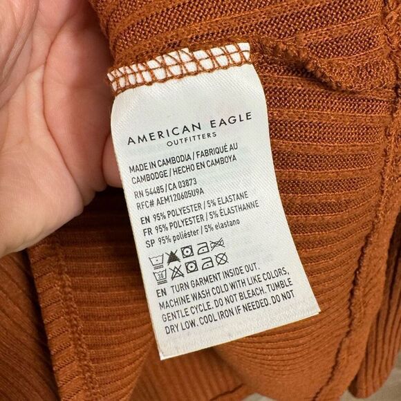 American Eagle Soft & Sexy Rust Orange Ribbed Long Sleeve Fall XL - Picture 5 of 5